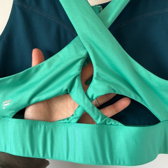 Fabletics No-Bounce Sports Bra Zip-Up Size Medium Green High Impact - Picture 6 of 11